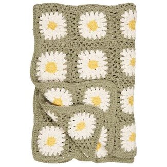 IB Laursen trow crocheted dusty green w white and yellow