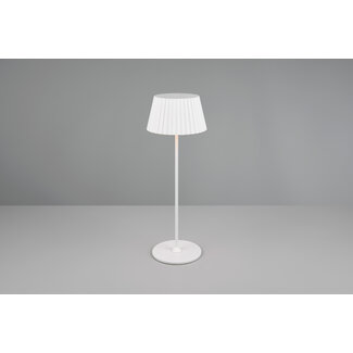Tafellamp/ Batterijlamp Suarez wit  incl 1x led SMD 1,Watt 3000K, 200 lm