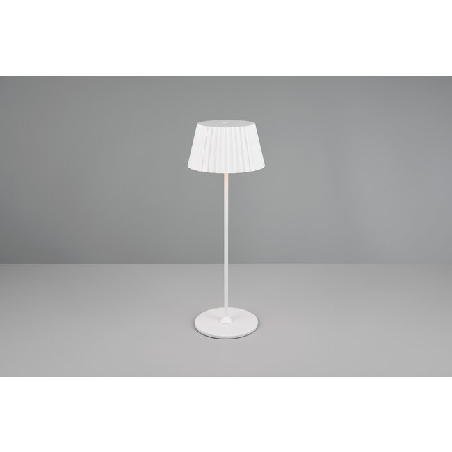 Tafellamp/ Batterijlamp Suarez wit  incl 1x led SMD 1,Watt 3000K, 200 lm