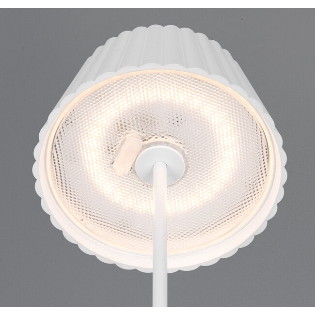 Tafellamp/ Batterijlamp Suarez wit  incl 1x led SMD 1,Watt 3000K, 200 lm