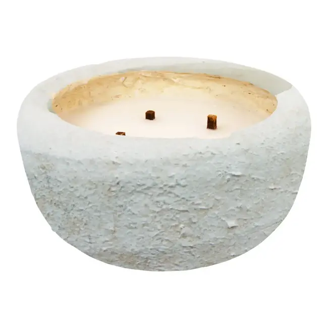 Gabor cream cement outdoor candle large