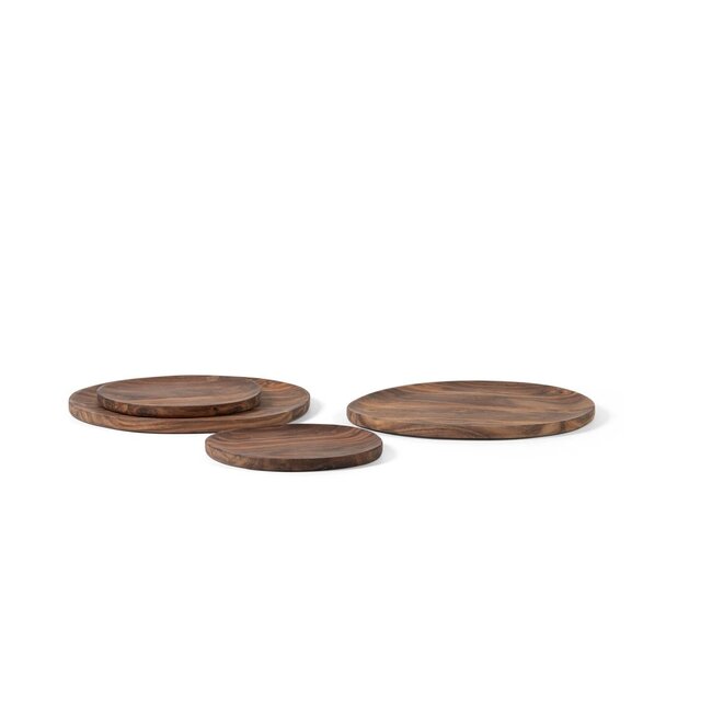 wooden round plate natural oiled dia 21x1.5 cm