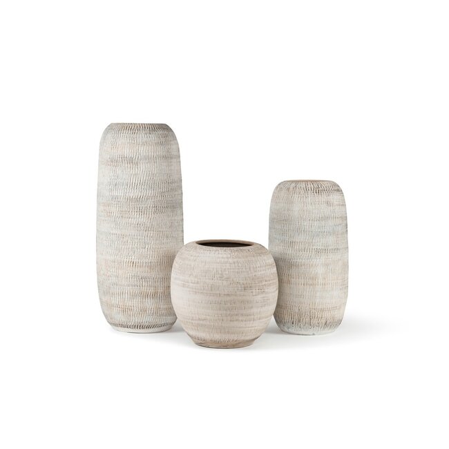 High vase texture creme big dia 33x83 cm