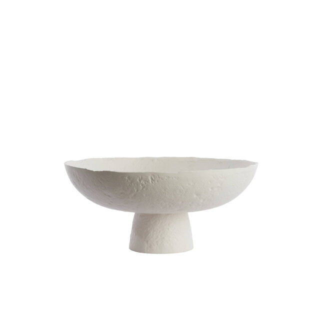 Schaal op voet dia 38,5x 17,5 cm ota creme