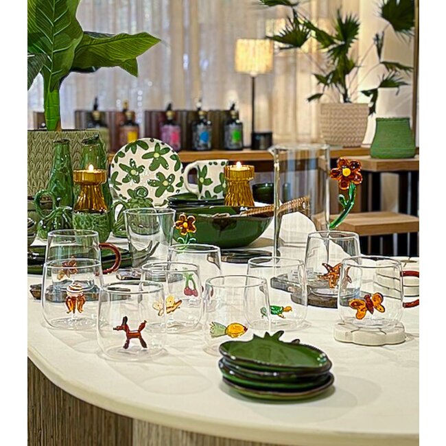 Waterglass 3D balloon dog brown