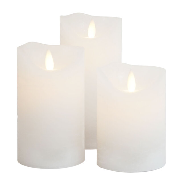 Sara rechargeable 3 pcs dia 7.5; dia 12.5; dia 15 cm white