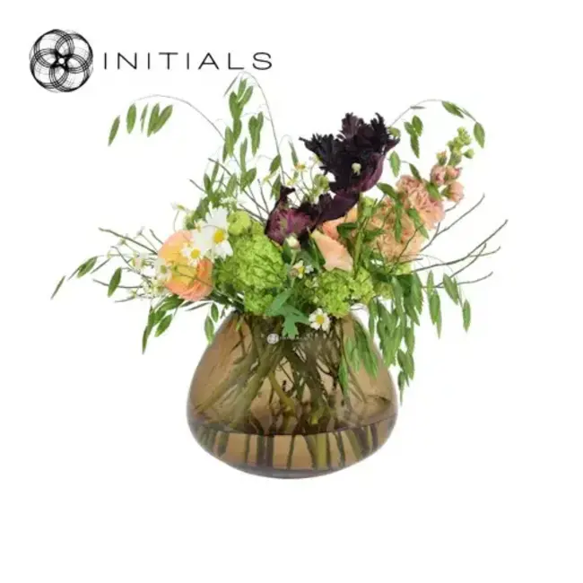 Vase - candleholder bol topaz glass 22x16 cm