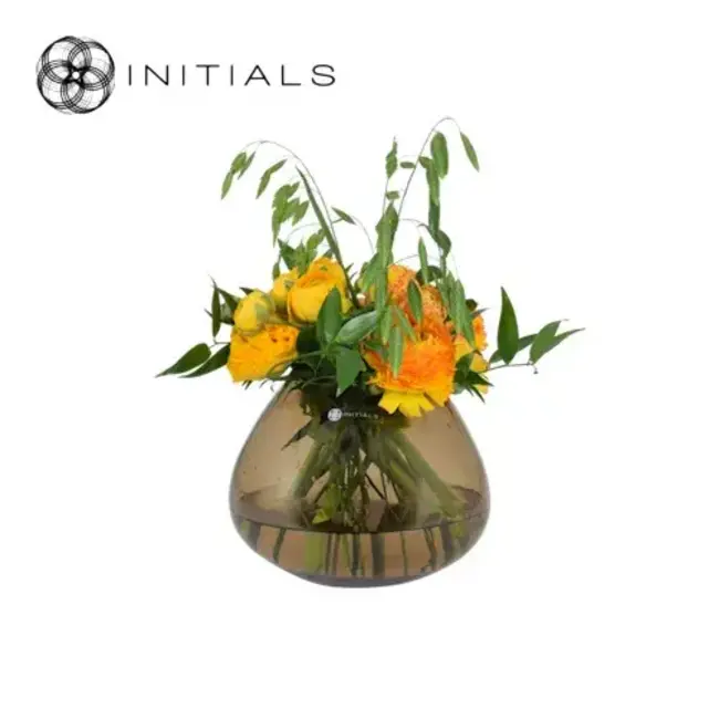 Vase - candleholder bol topaz glass 22x16 cm