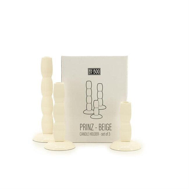 Prinz  beige candle holder set of 3