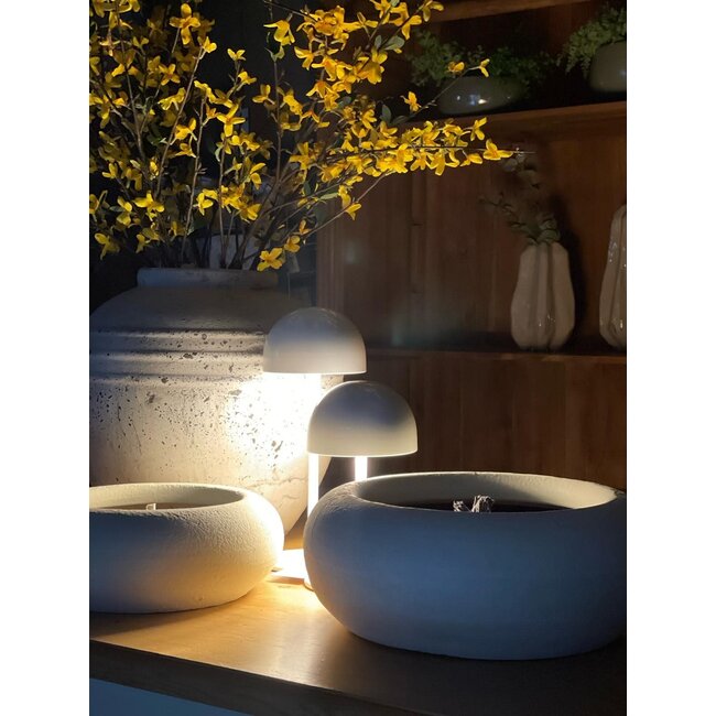 Tim oplaadbare lamp wit, outdoor with dimmer H22 cm