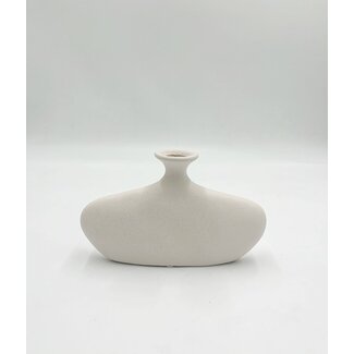 JF The Reborn Home Vase oval low milk white 22/5/13.5