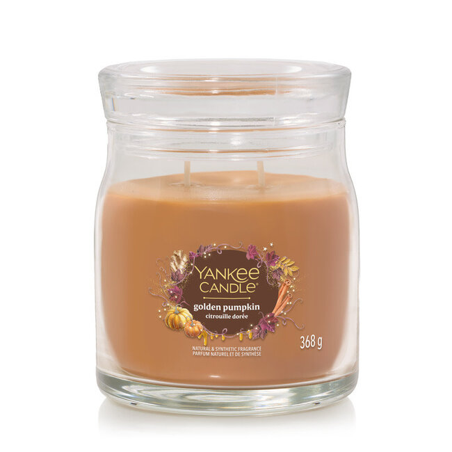 Yankee Candle YC golden pumpkin Signature Medium jar