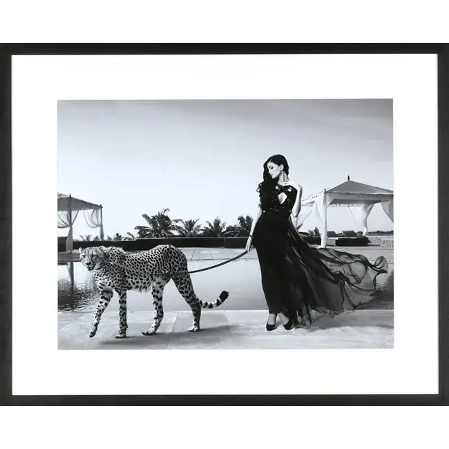 Woman with Cheetah 85 X 105 CM