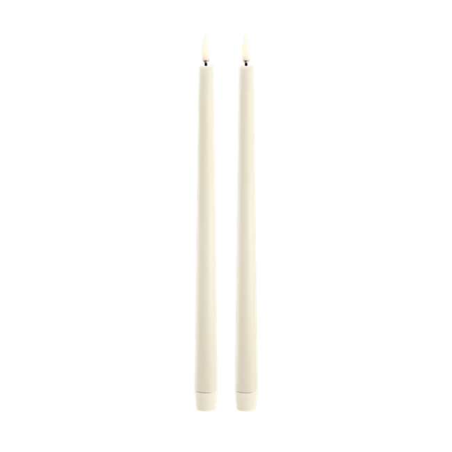 UYUNI LED slim taper candle ivory smooth 2 pack 2.3x32 cm