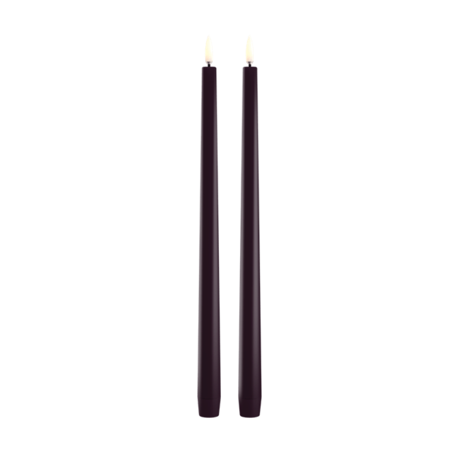 LED slim taper candle, plum 2.3x32 cm