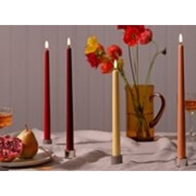 LED slim taper candle, plum 2.3x32 cm