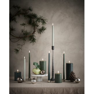 UYUNI LED slim taper candle pine green smooth  2.3x32