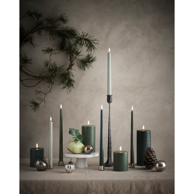 LED slim taper candle pine green smooth  2.3x32