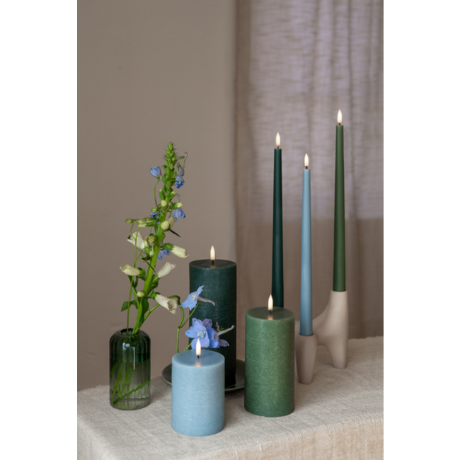 LED slim taper candle pine green smooth  2.3x32