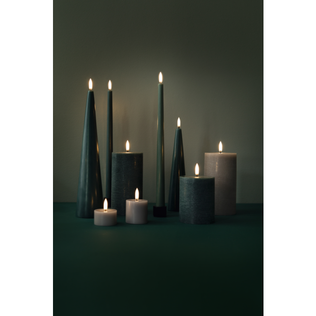 LED slim taper candle pine green smooth  2.3x32