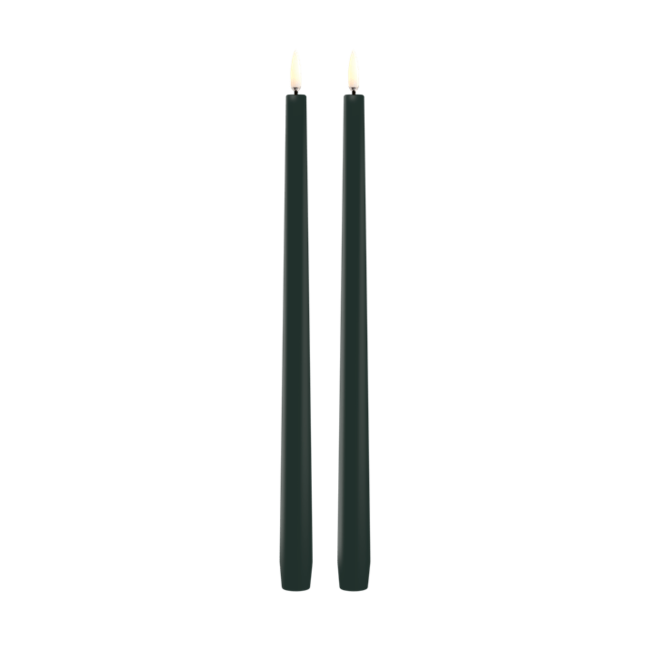 LED slim taper candle pine green smooth  2.3x32