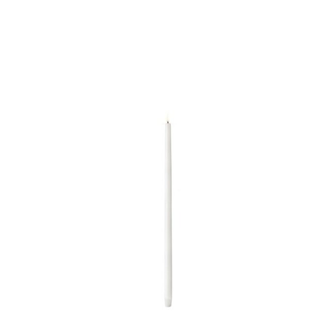 LED tall taper candle, Nordic white smooth 2.3xH55 cm