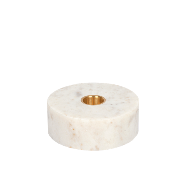 marble base candle holder white 3.5x10 cm