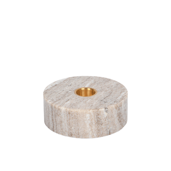 Marble base candleholder,desert beige