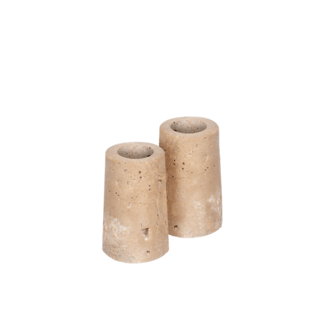 UYUNI Travertine candleholder taper M desert beige 3,5x6,05
