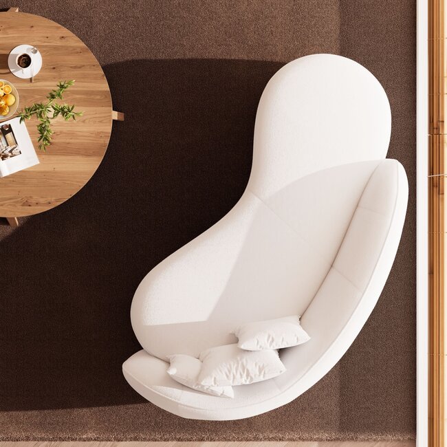 Mogador Lounge small left - stof LS C BOUGIE IVORY 101