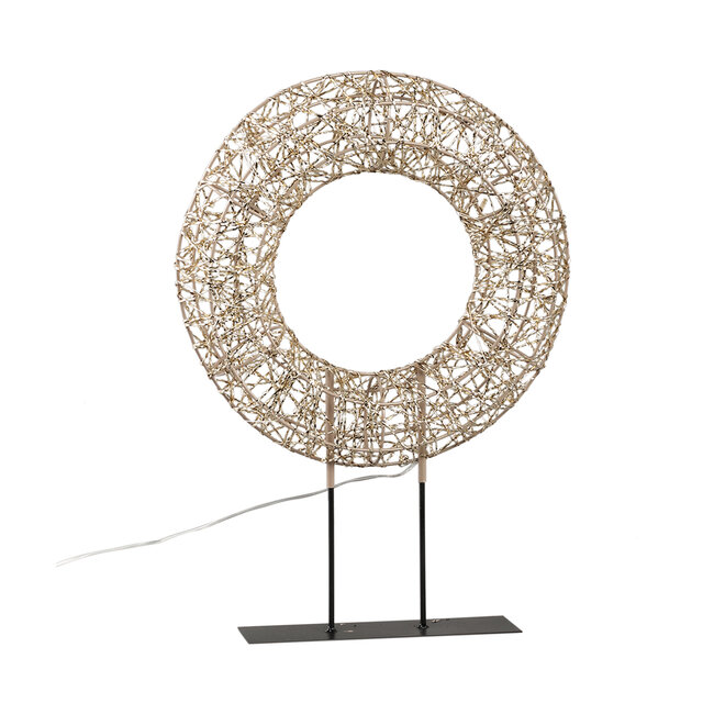Nadal gold  PE wreath statue with LED lights XS