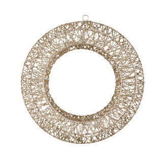 PTMD Nadal Gold PE hanging wreath with LED light S