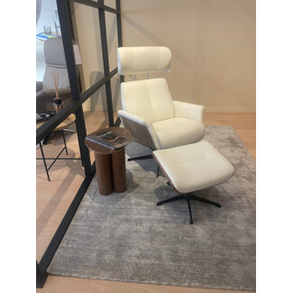 DEZ ponti relaxzetel op draaivoet + voetbank wit leder