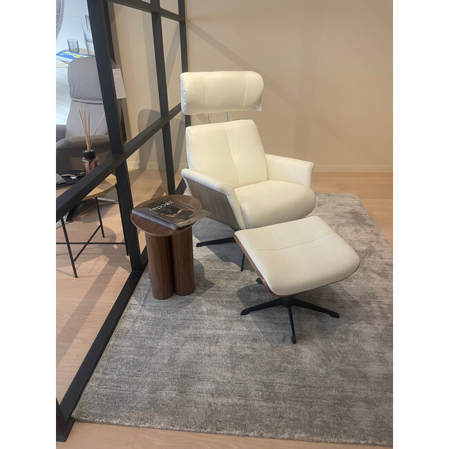 ponti relaxzetel op draaivoet + voetbank wit leder