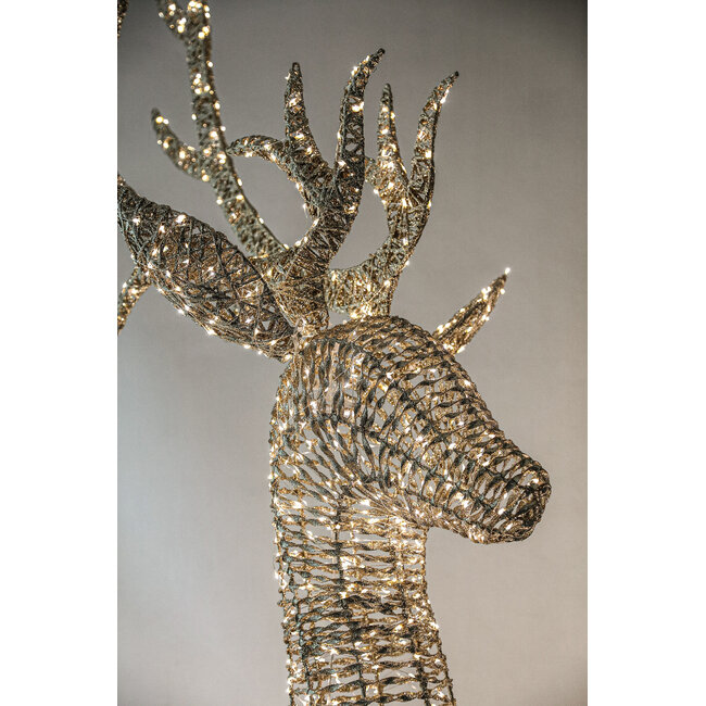 Koleda bronze PÉ big reindeer statue LED Light S