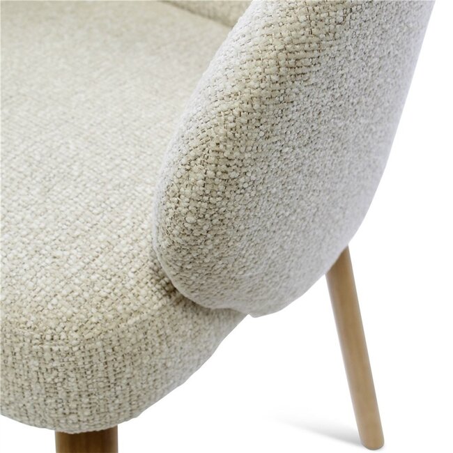 Bolly armchair beige, houten poten