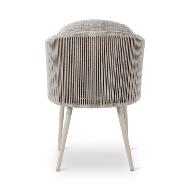 MIKOS armstoel alu topo met stone weving incl QDF kussens ensis