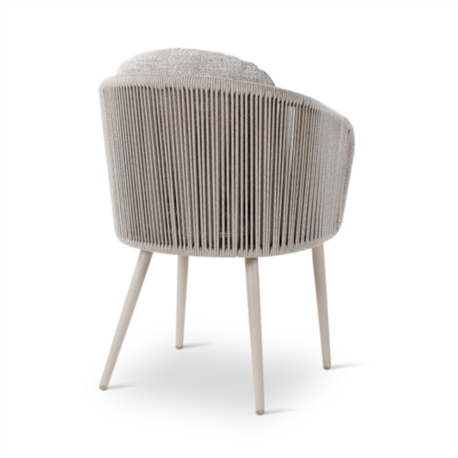 MIKOS armstoel alu topo met stone weving incl QDF kussens ensis