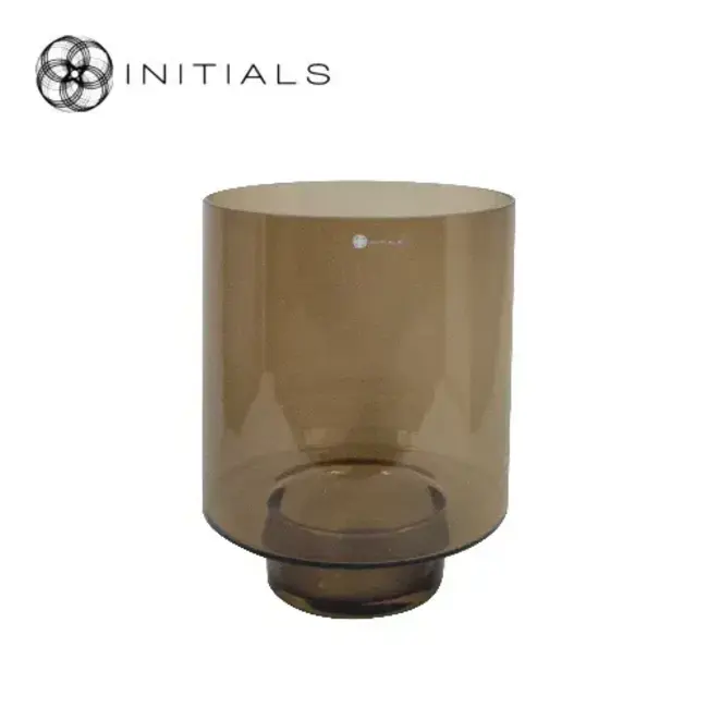 Stand tower Raw iron ivory round  S - topaz glas candle