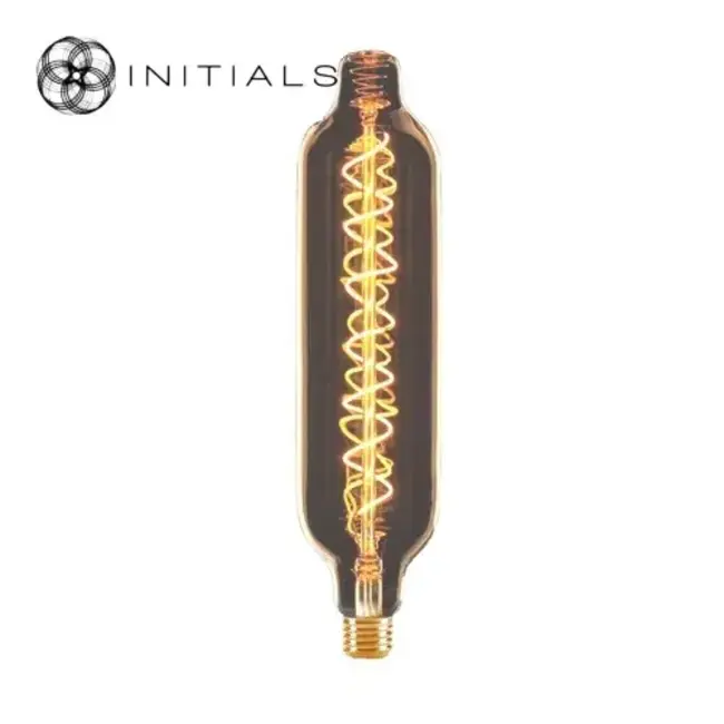 Light bulb XL tube led spiraal titanium smoke glass