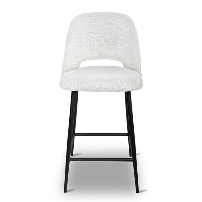 OMIS counterchair naturel, antraciet metalen poten