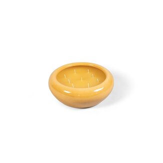 Dekocandle Bowl glazed ochre large indoor dia 35x13 cm 9 WICKS