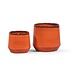 Dekocandle Flowerpot reactive glazed orange small dia 22x 20 CM