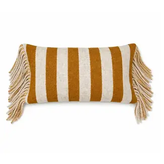 Menza by Veronique De Kock VDK Riviera stripe cushion TSL Yellow 30x50
