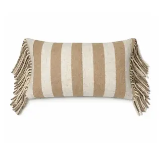 Menza by Veronique De Kock VDK Riviera stripe cushion TSL beige 30x50