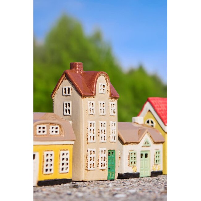 House f tealight Ebeltoft green windows