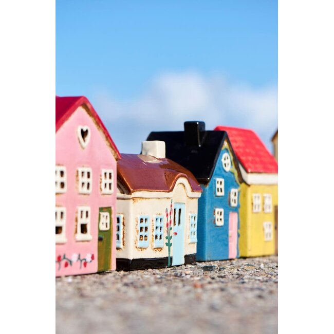 hOUSE F TEALIGHT ebeltoft light blue door