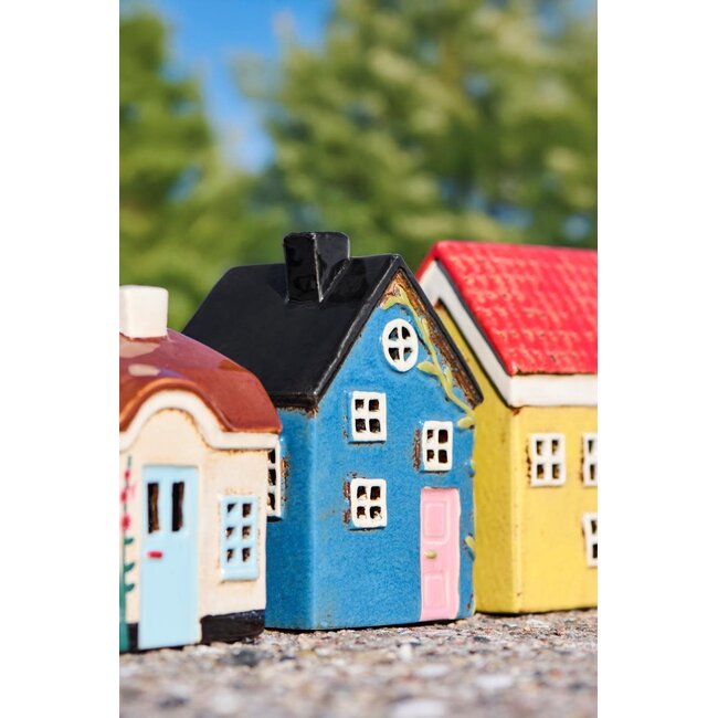 hOUSE F TEALIGHT ebeltoft light blue door