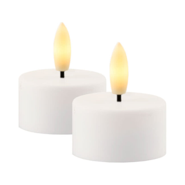 Sille tealight 2 pcs white H2.2 cm white