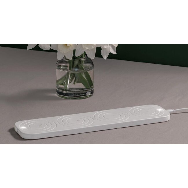 LED rechargeable base, large USB-C white 40x10 cm